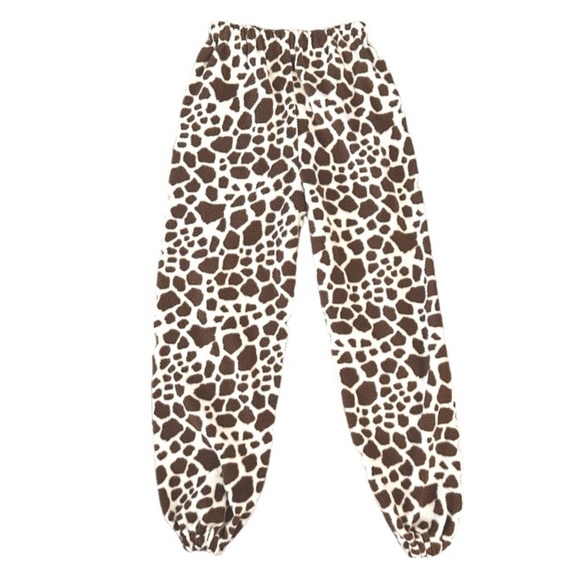 Giraffe Animal Print Girls Fleece Pajama Pants 7 - Picture 2 of 3